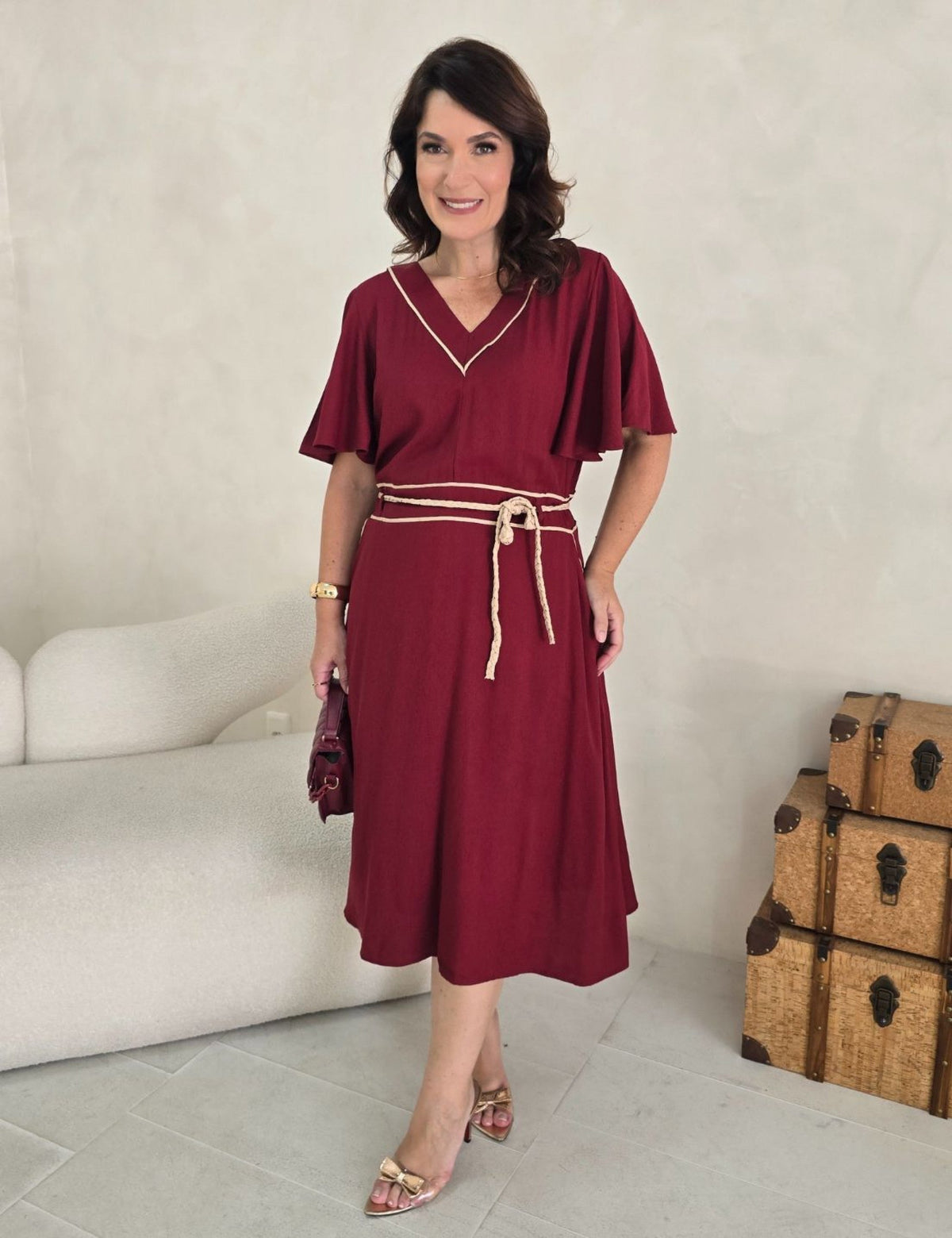 Vestido Curto Poliviscose Com Vivo