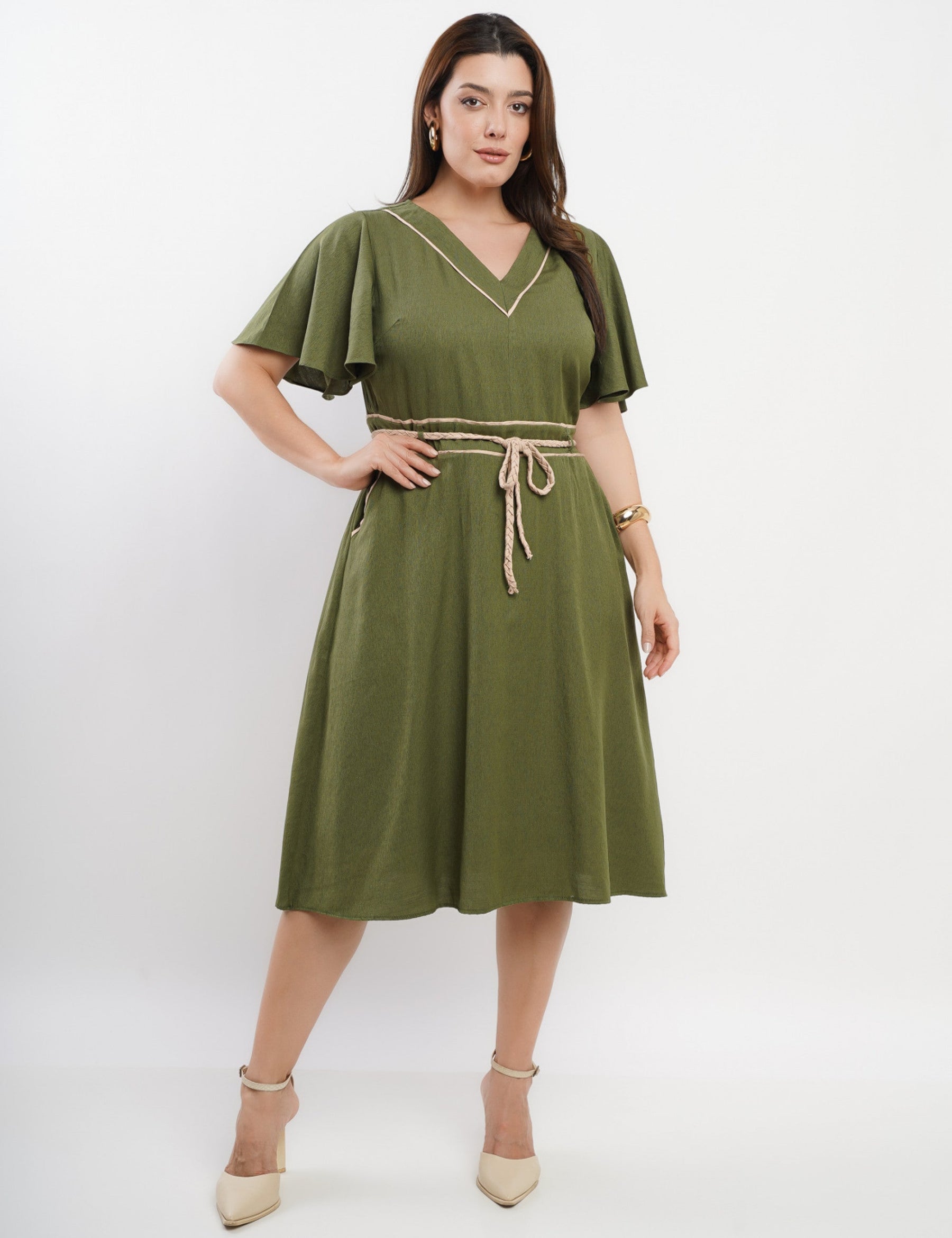 Vestido Curto Poliviscose Com Vivo