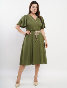 Vestido Curto Poliviscose Com Vivo