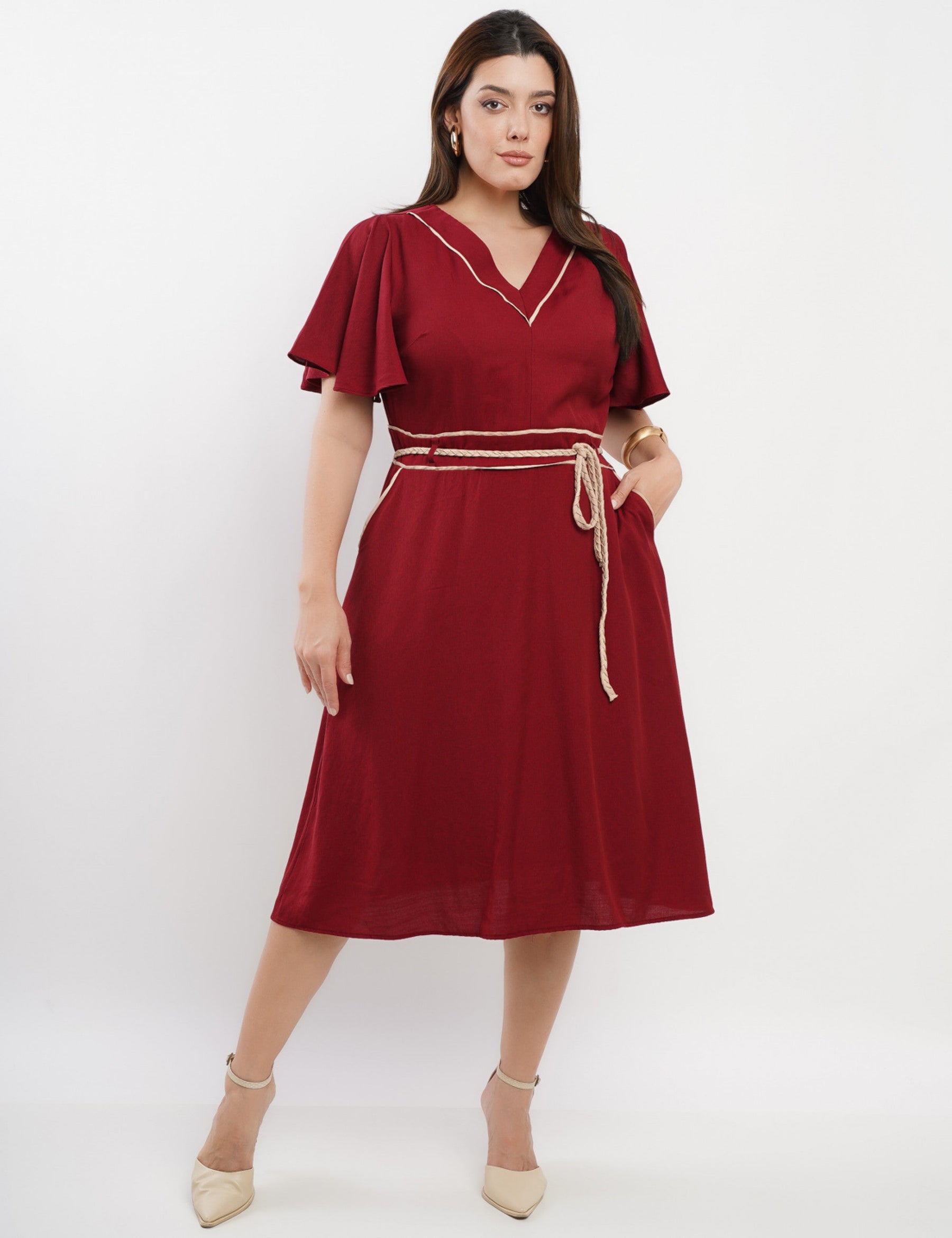 Vestido Curto Poliviscose Com Vivo