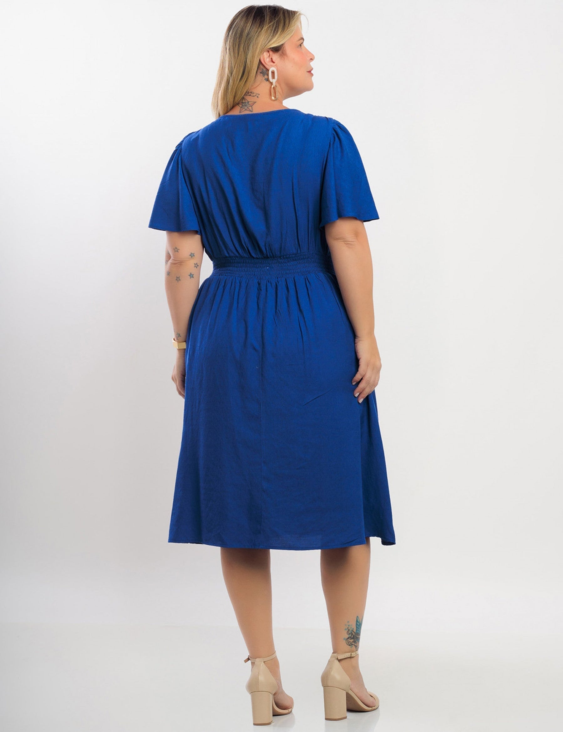 Vestido Curto Poliviscose Com Argola