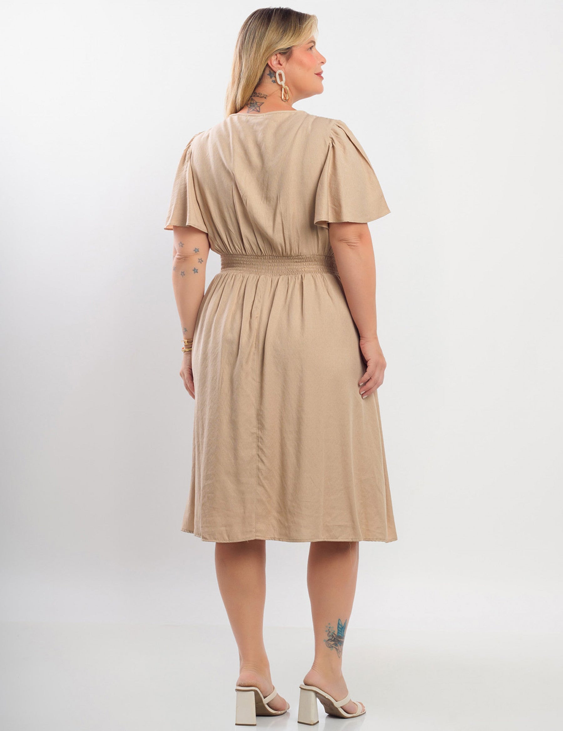 Vestido Curto Poliviscose Com Argola