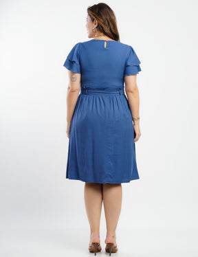 Vestido Curto Poliviscose Com Cinto