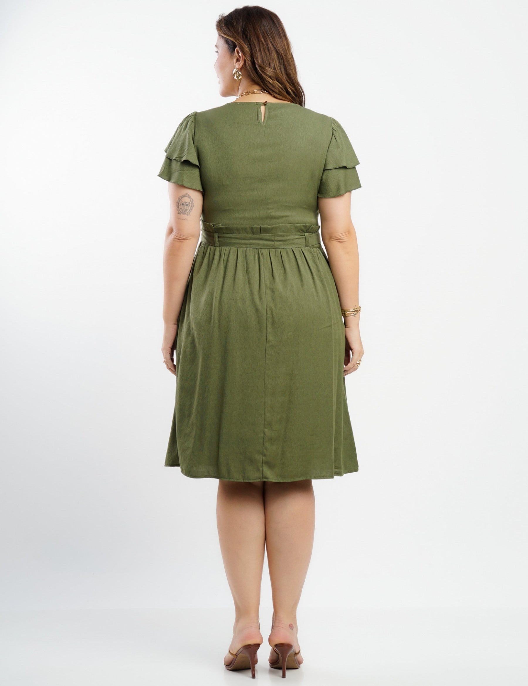 Vestido Curto Poliviscose Com Cinto