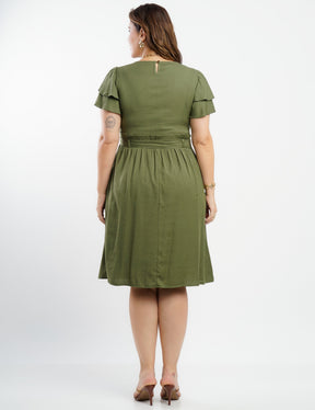 Vestido Curto Poliviscose Com Cinto