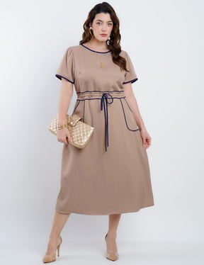 Vestido Midi Alfaiataria Com Vivo