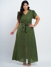 Vestido Longo Limen Com Pesponto