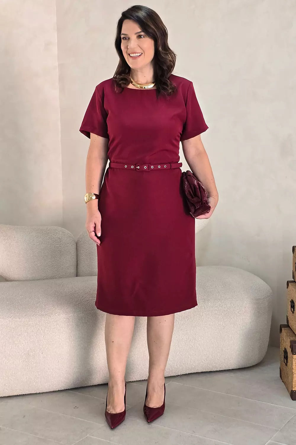 Vestido Tubinho com Cinto